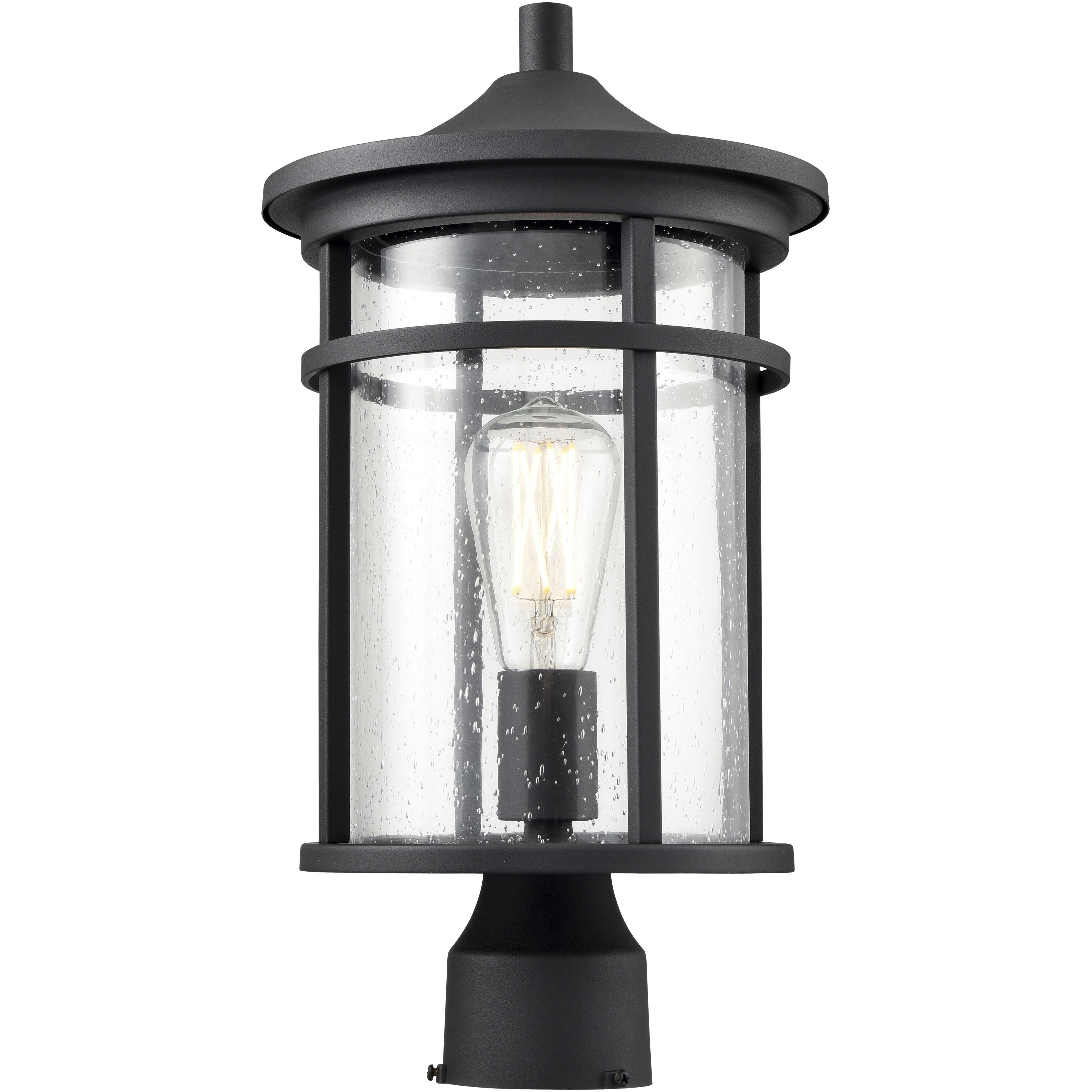 Namath 1 Light 17.13 inch Textured Black Outdoor Post Lantern